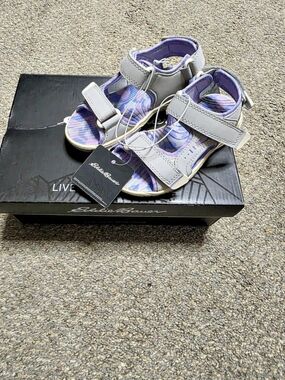 Eddie Bauer Toddler Girl Size 11 Magnolia Grey And Purple Sandals